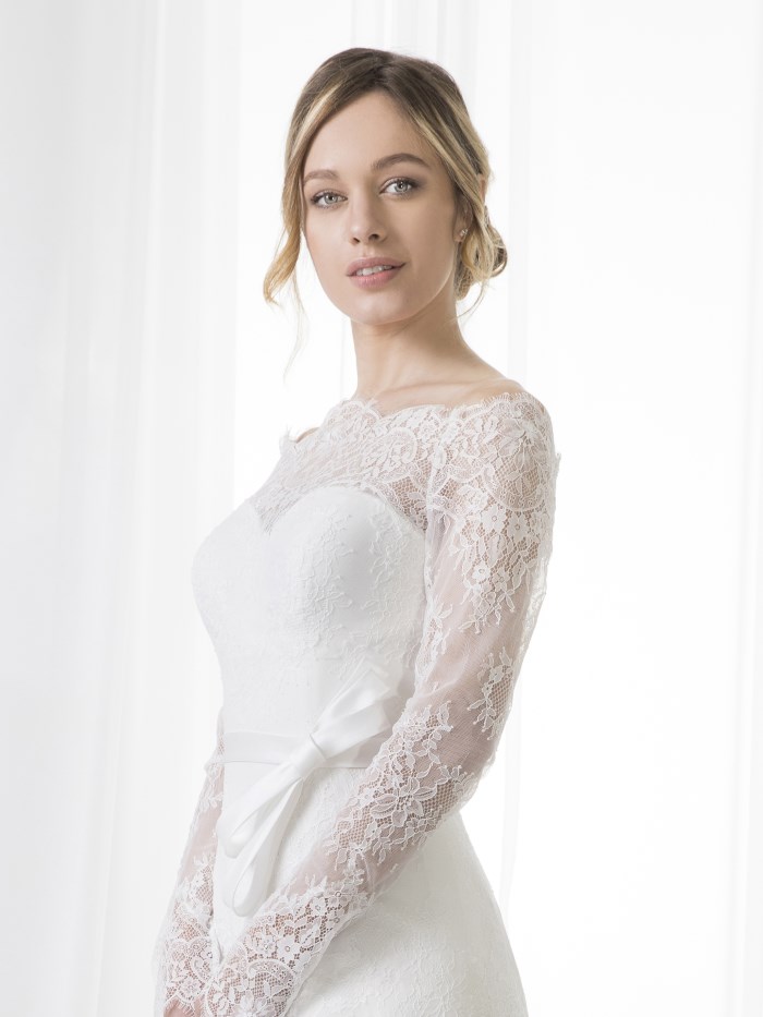 Splendido abito da sposa in chiffon  - S466 